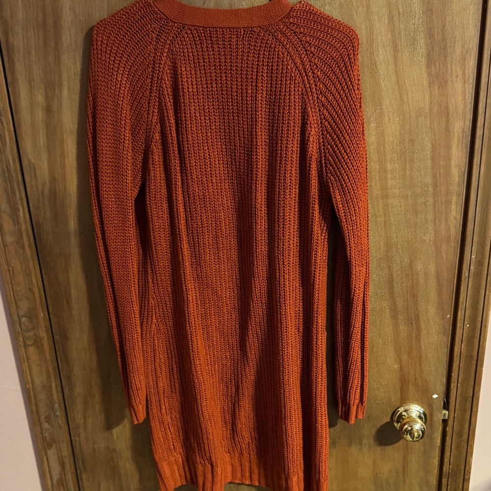 Women's Open-Front Rust Cardigan - Picture 2 of 2